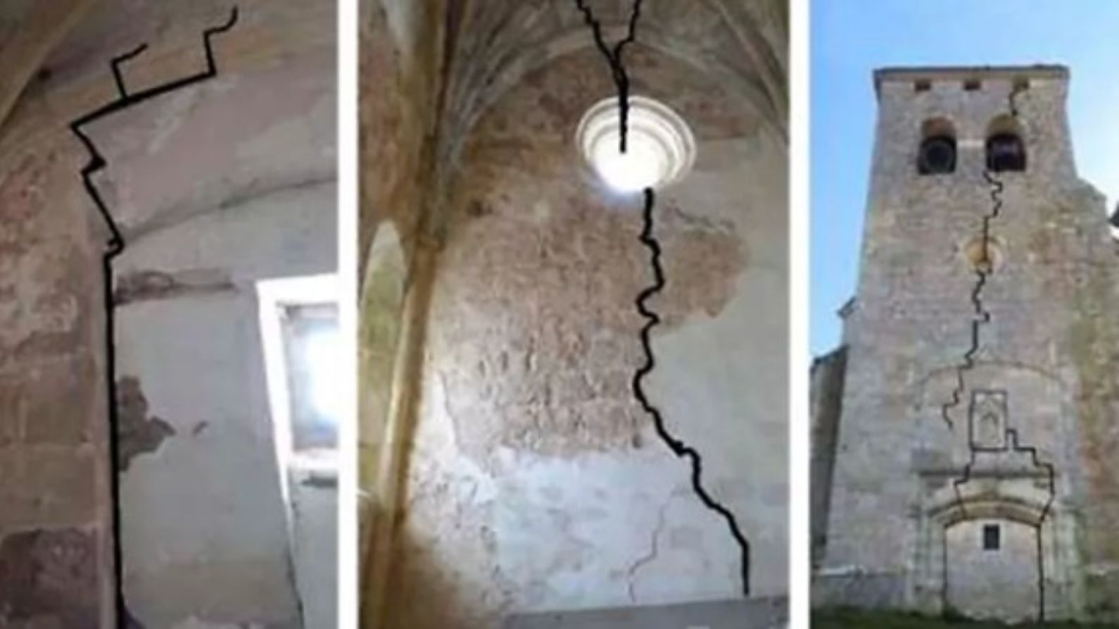 Señalización de la grieta de la iglesia