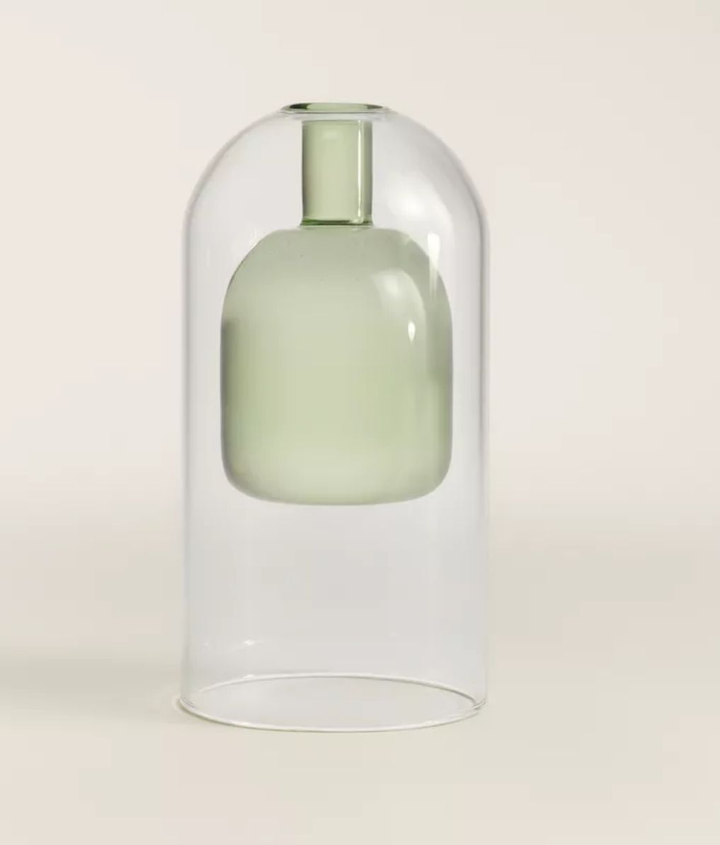 Jarrón doble de borosilicato