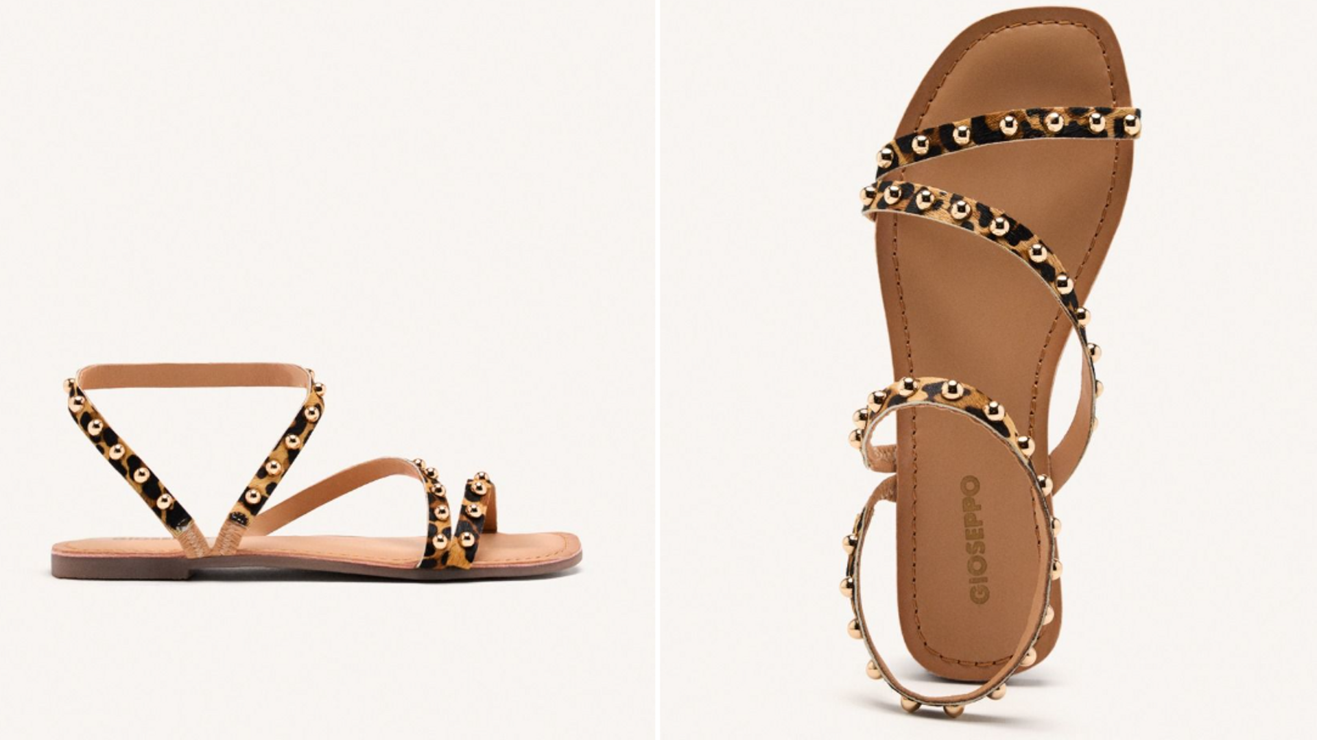 Sandalias de tiras de leopardo