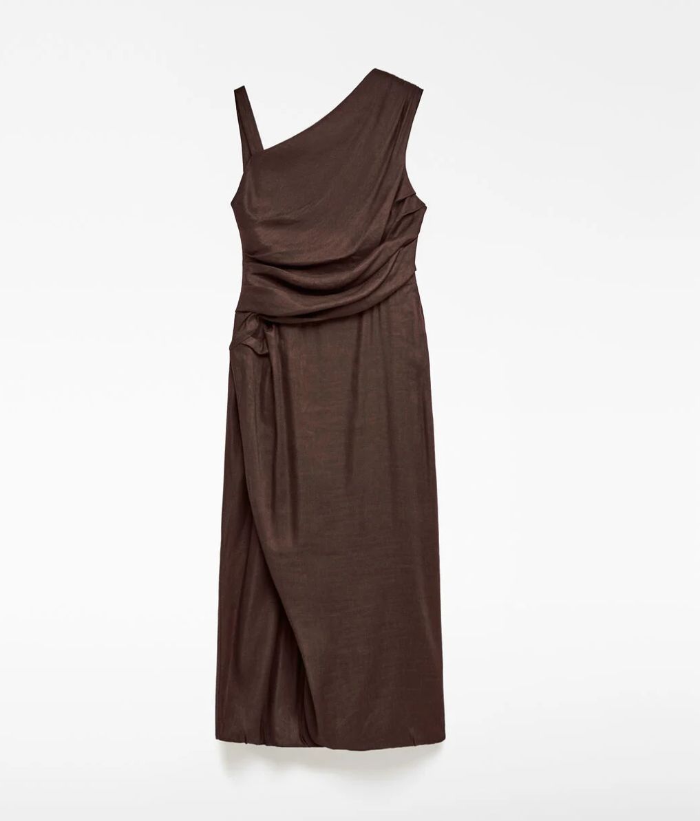 Vestido midi drapeado