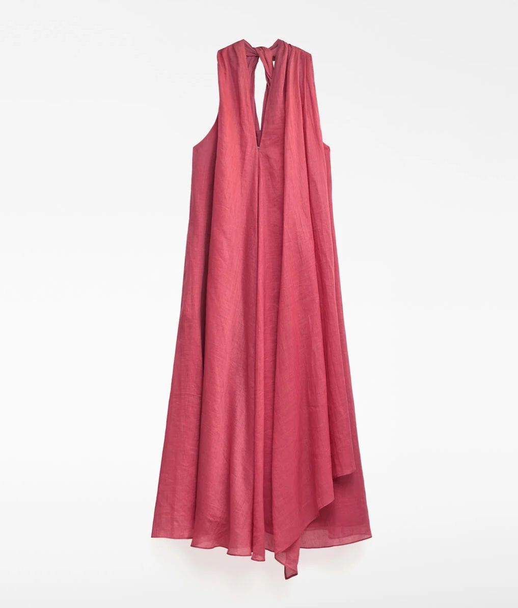 Vestido pañuelo salmón