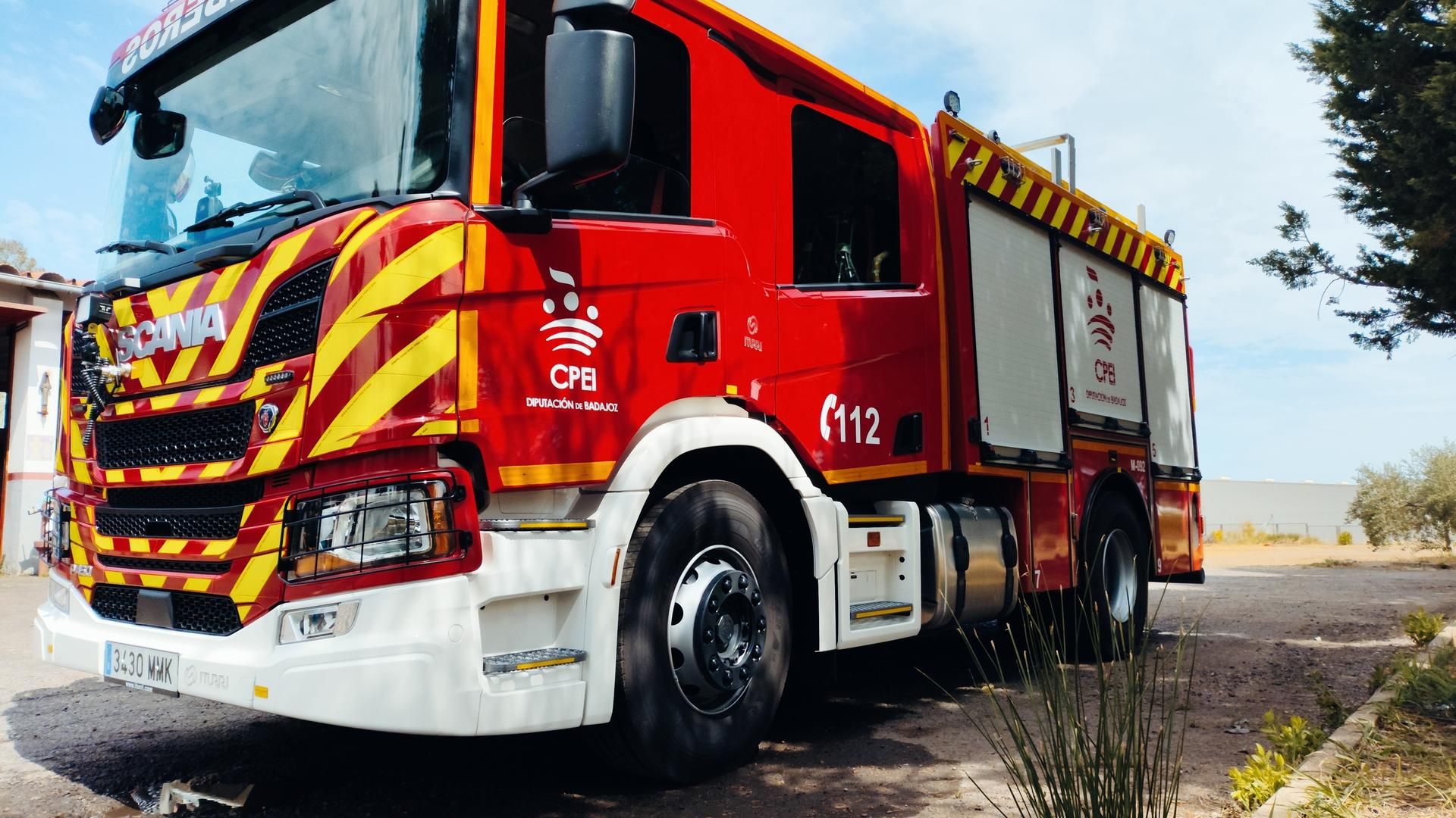 Imagen de archivo de un camión bomba del Consorcio de Bomberos de la Diputación de Badajoz