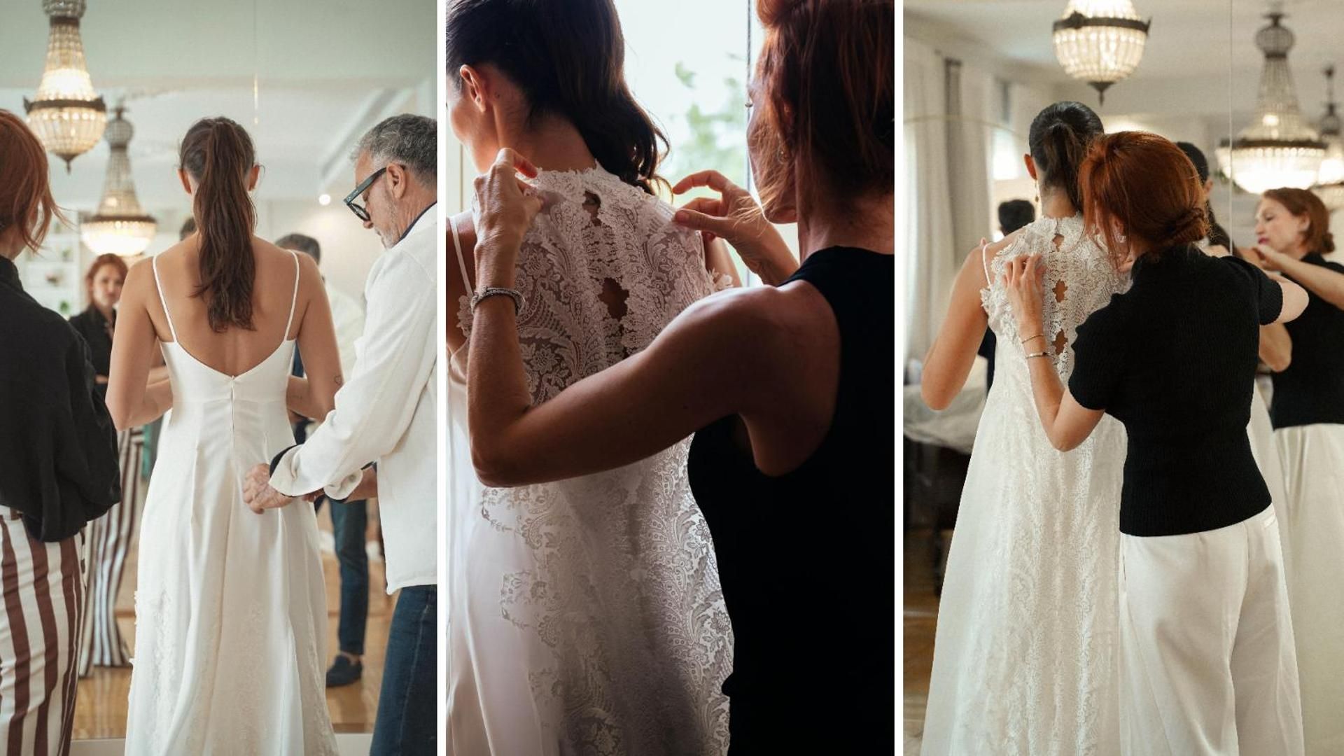 Fotos inéditas de las pruebas del vestido de novia de Susana Molina