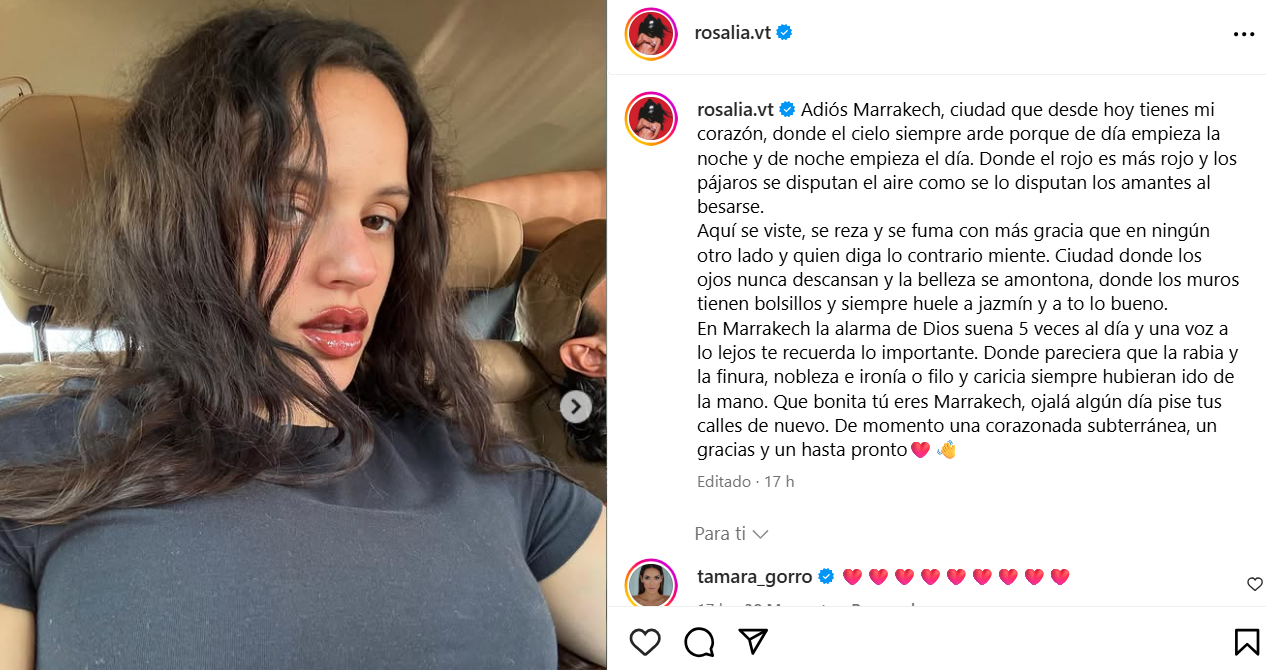 Rosalía abre el álbum de fotos de su viaje a Marrakech con Emilio Sakraya