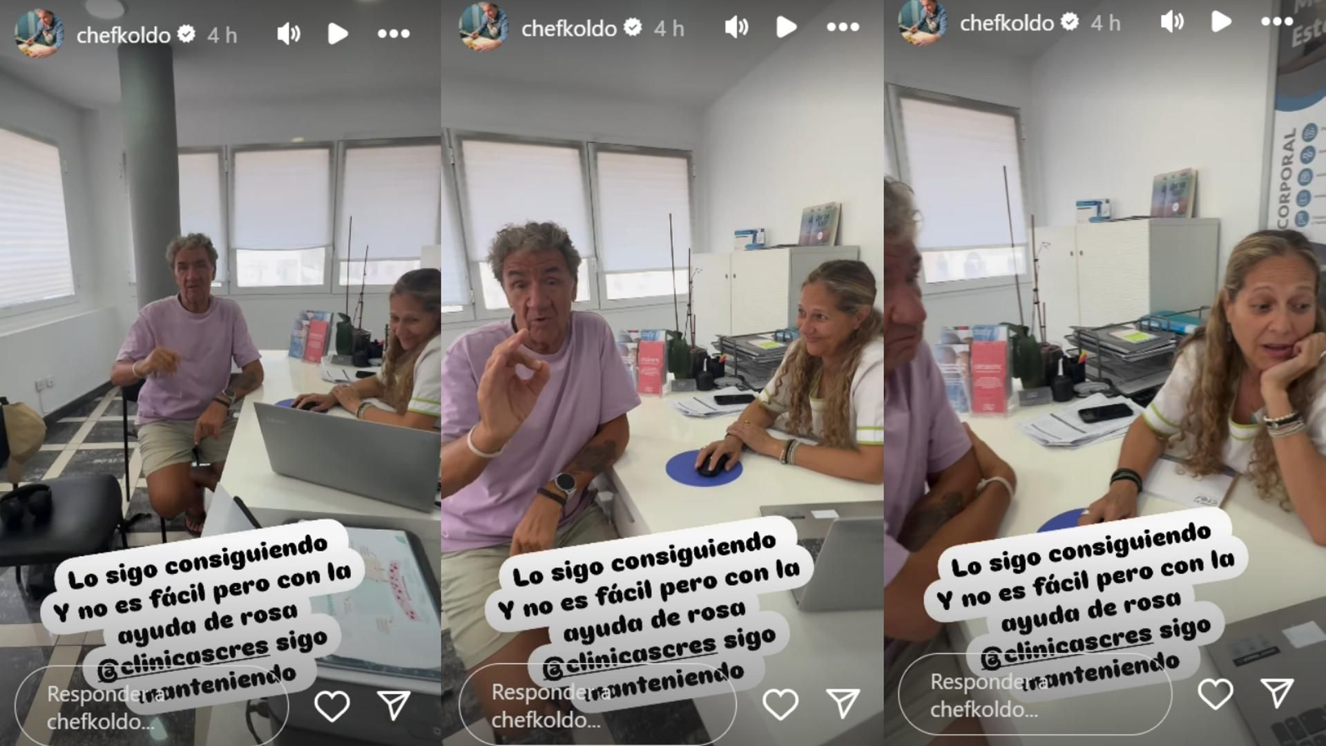 Koldo Royo hablando con su nutricionista