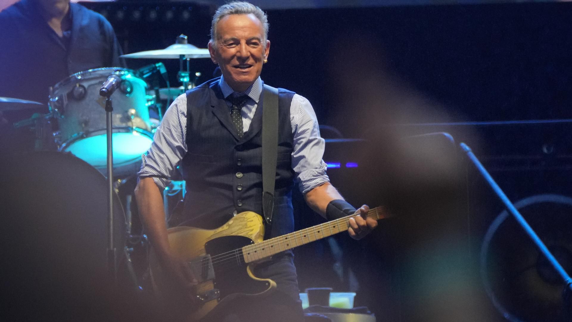 El cantante Bruce Springsteen durante su concierto en Anoeta del pasado sábado 21