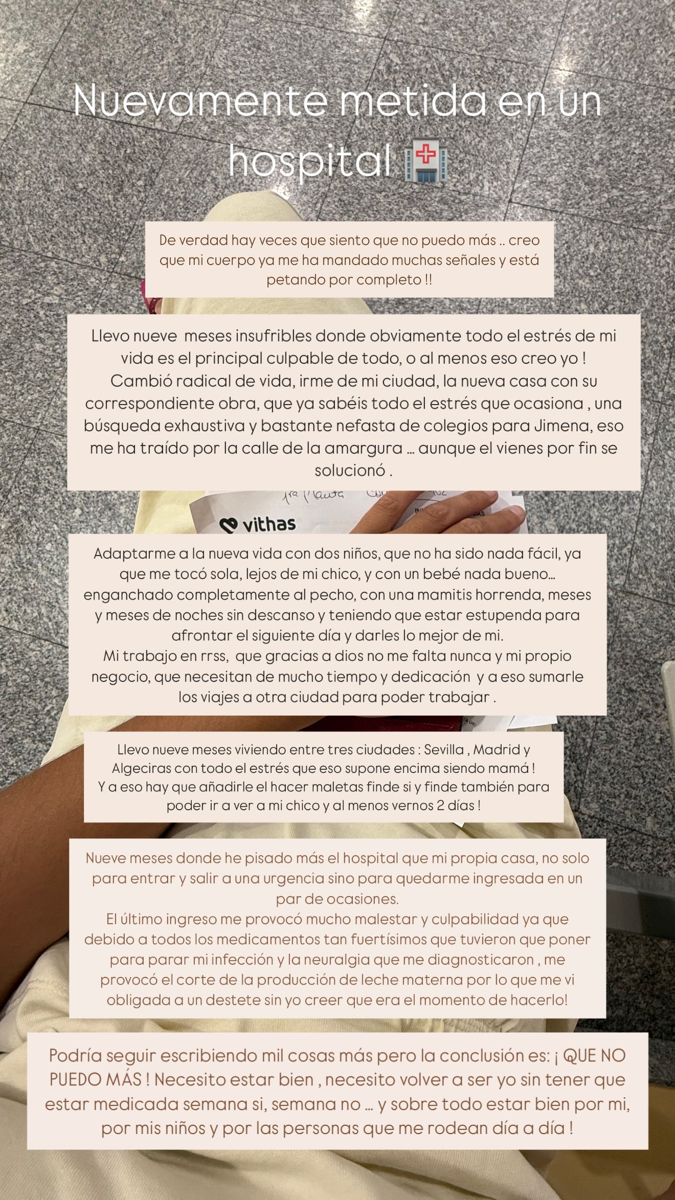 Comunicado Alma Bollo desde el hospital