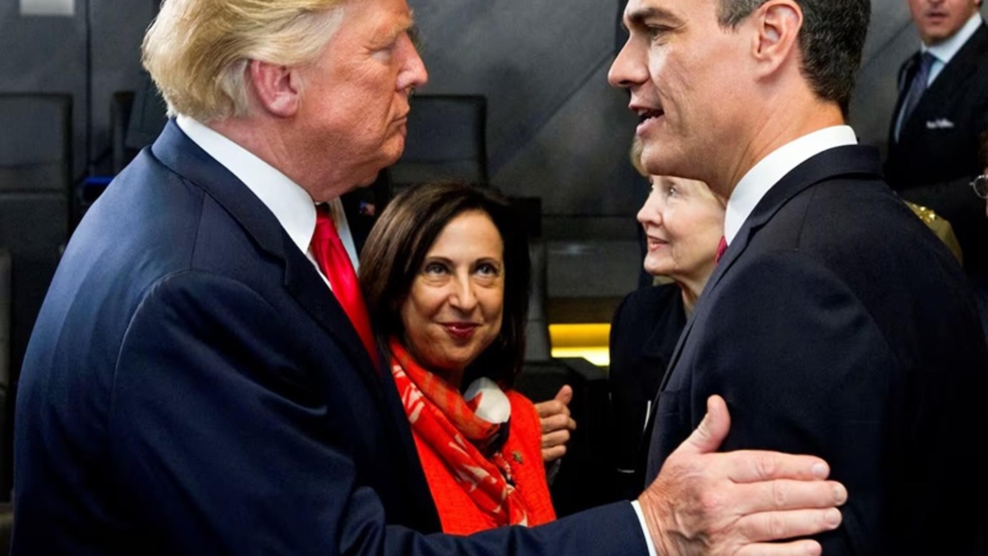 Donald Trump y Pedro Sánchez en una cumbre de la OTAN en 2018.
