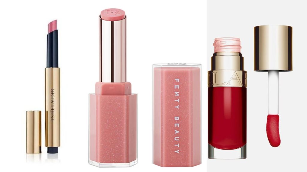 Labiales cremosos y translúcidos , en un montaje de fotos