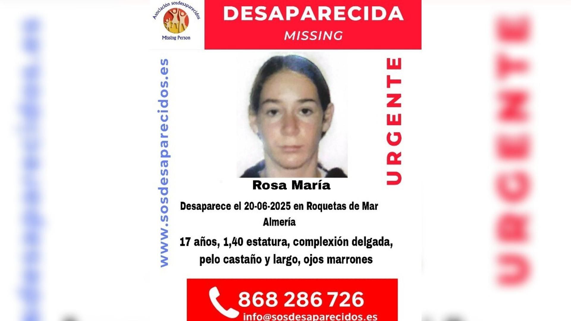 Alerta publicada por la Asociación SOS Desaparecidos