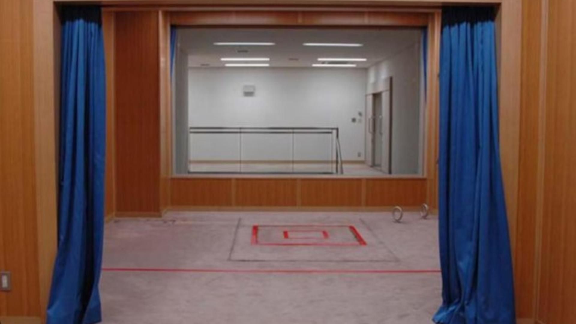 Interior de una cámara de ejecución por ahorcamiento en Japón
