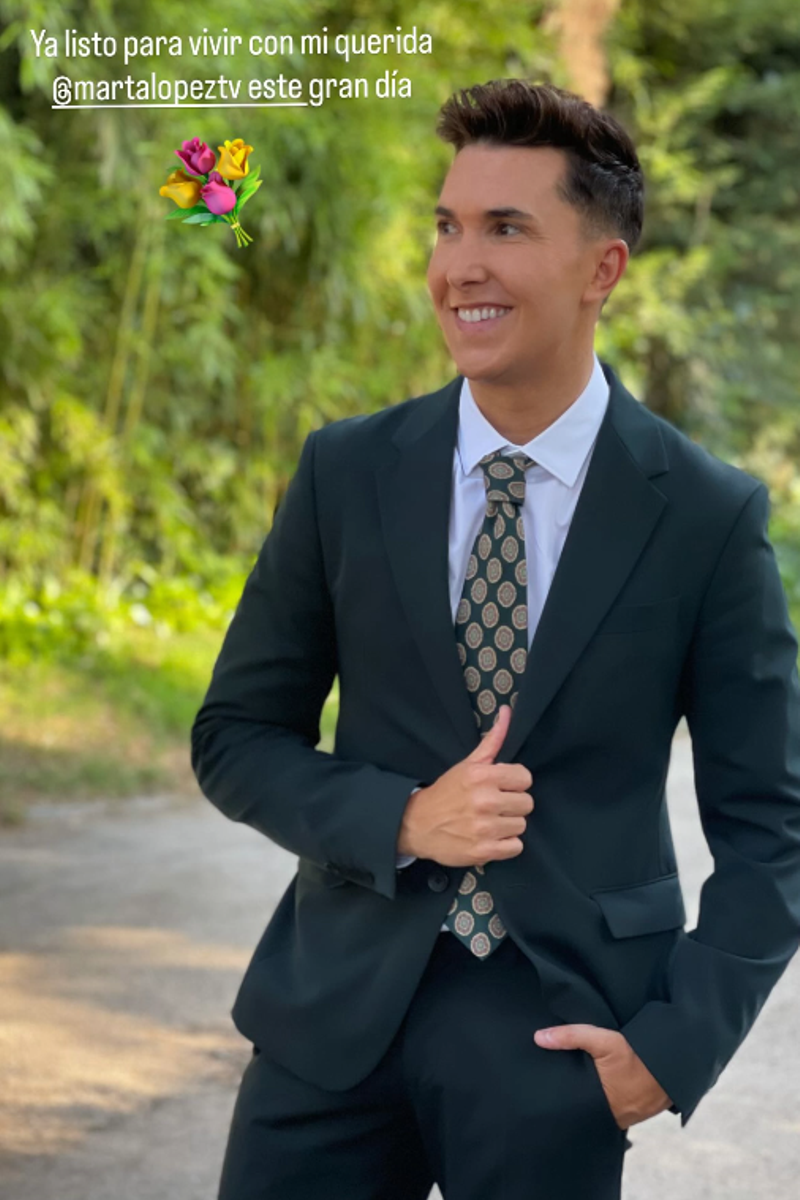 Omar Suárez, en la boda de Marta López y Alejandro Huerta