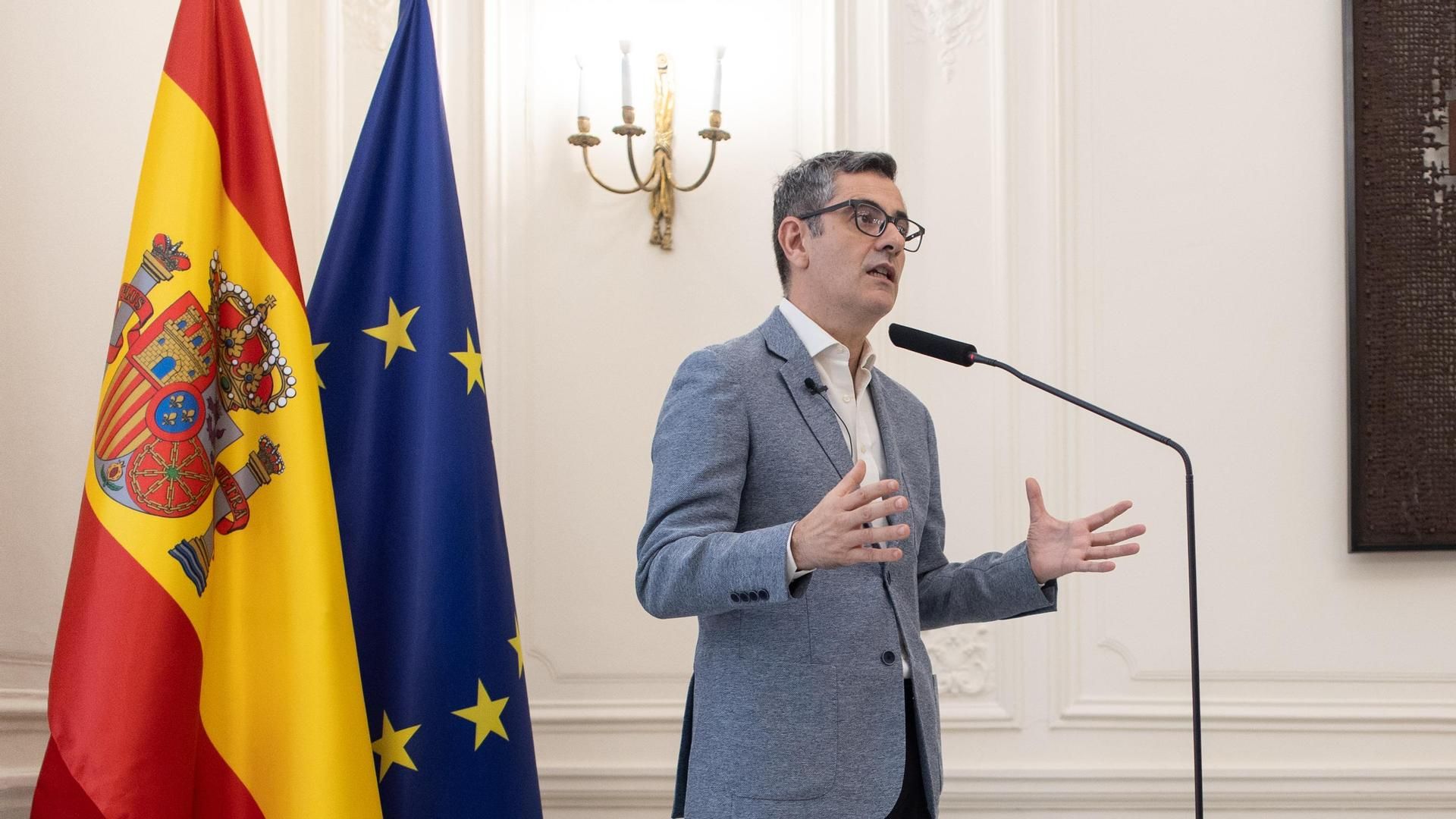 Félix Bolaños en el Palacio de Parcent donde ha asegurado que la reforma judicial no afecta a la independencia de jueces y fiscales Félix Bolaños en el Palacio de Parcent donde ha asegurado que la reforma judicial no afecta a la independencia de jueces y fiscales