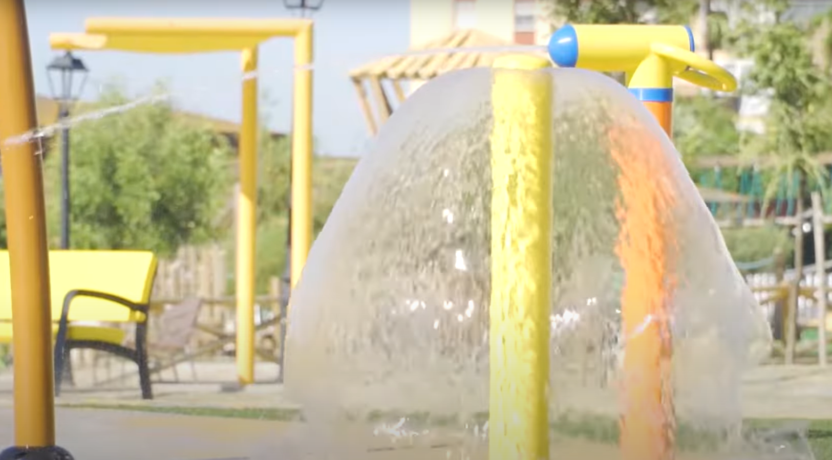Instalación acuática en un parque de Castilleja de la Cuesta, Sevilla