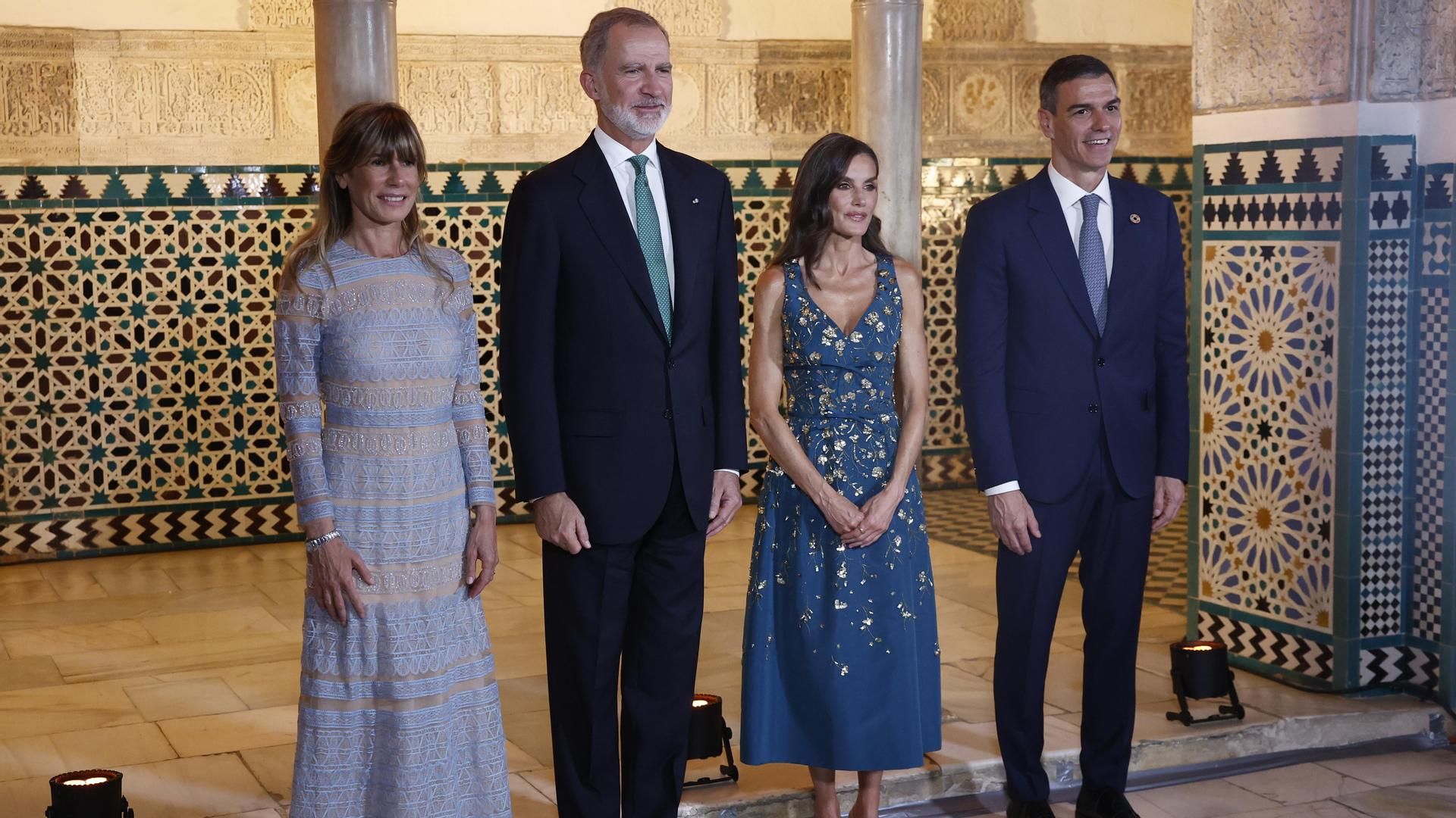 Begoña Gómez, Felipe VI, la reina Letizia y Pedro Sánchez en la IV Conferencia Internacional sobre Financiación para el Desarrollo