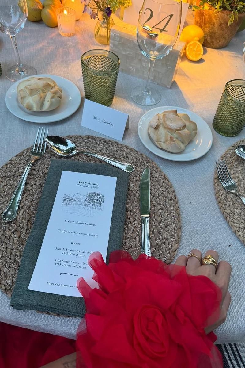 El menú principal de la boda