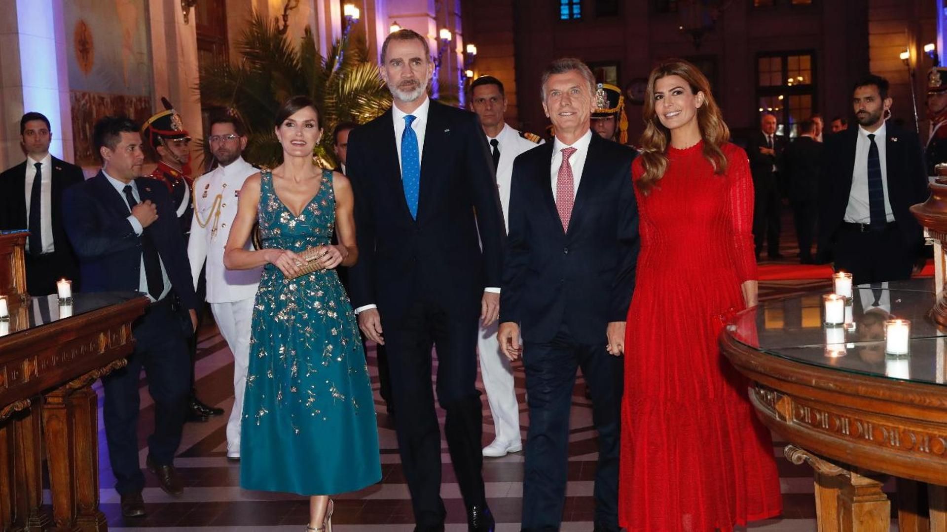 La reina Letizia, el rey Felipe VI, Mauricio Macri y Juliana Awada en Buenos Aires en 2019