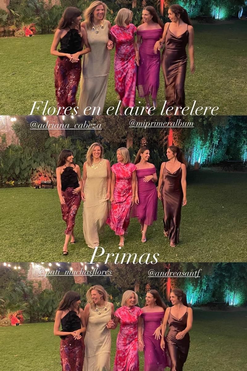 Elena Furiase, junto a sus cuatro primas: Adriana, Paloma, Patricia y Andrea
