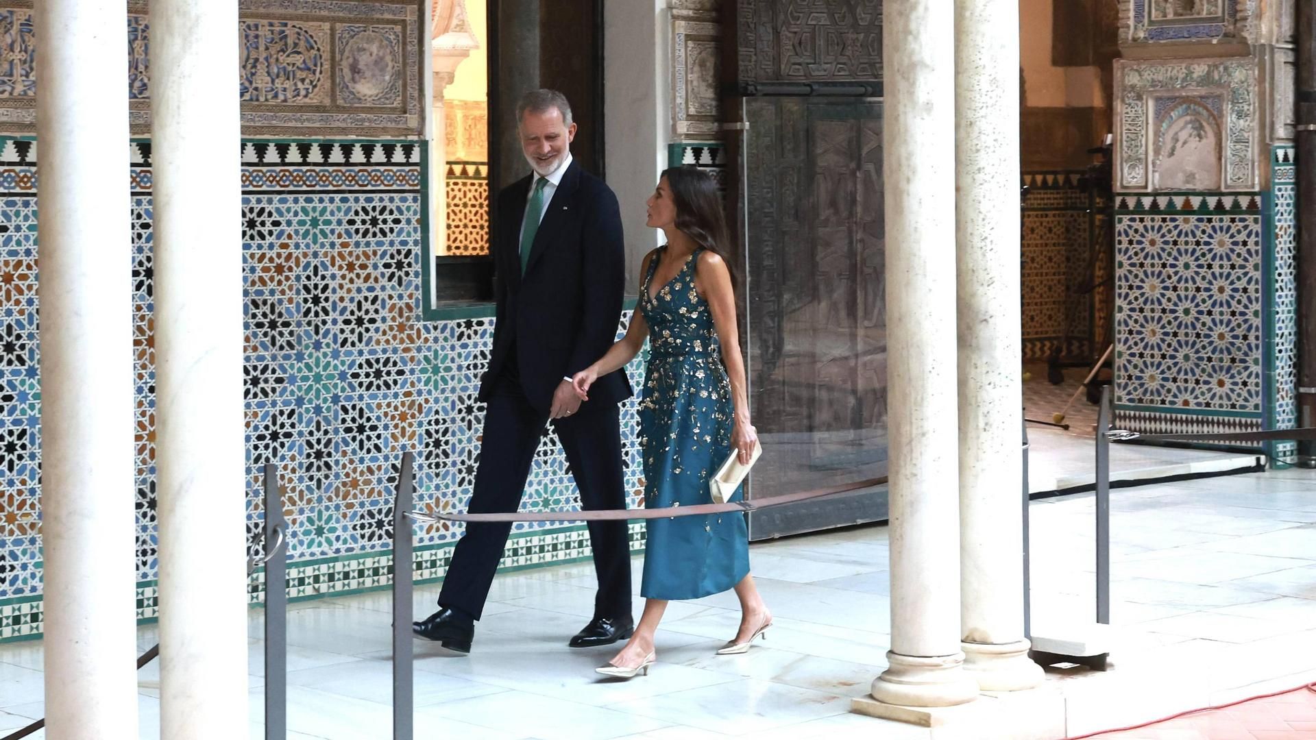 Los reyes, en el Real Alcázar de Sevilla