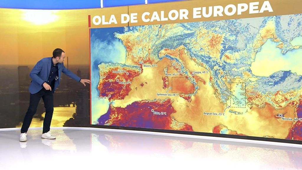 El mapa del calor extremo en Europa