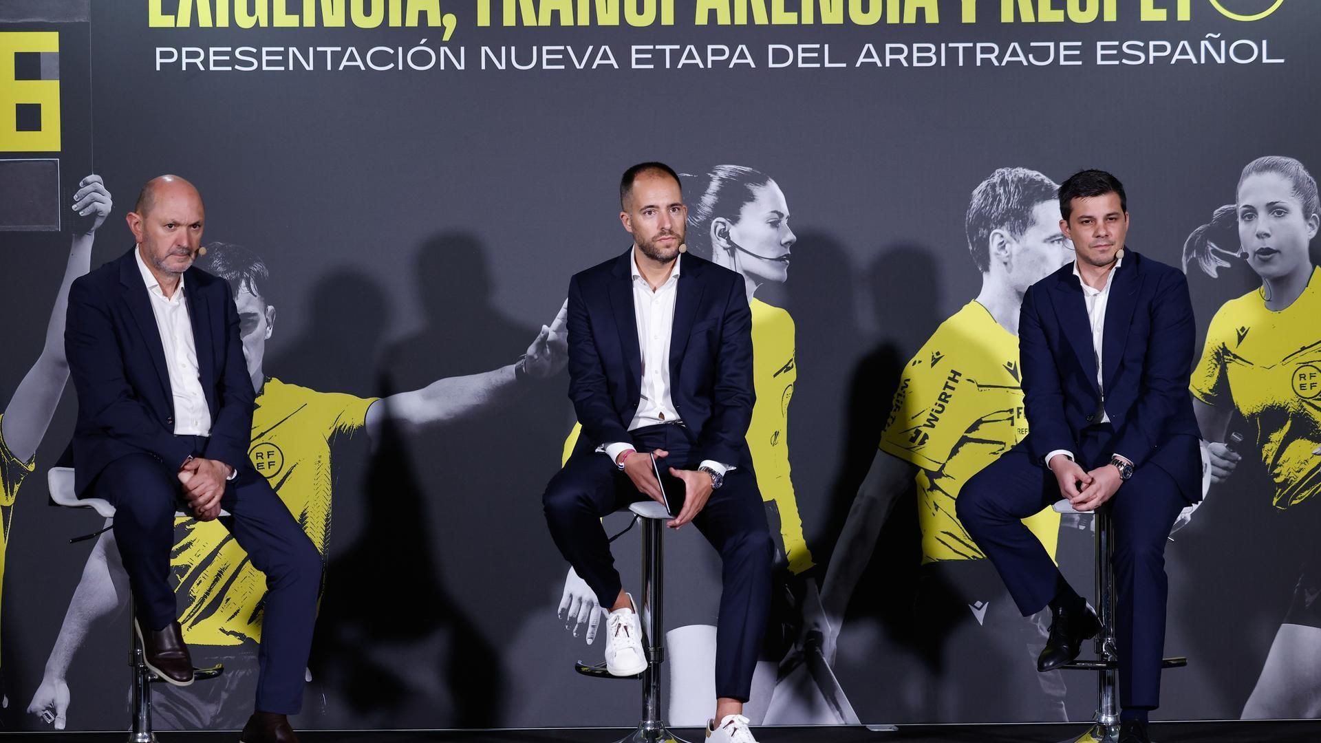 El presidente de la RFEF, Rafael Louzán; el nuevo presidente del CTA, Francisco Soto; y el secretario general de la RFEF, Álvaro de Miguel; en un acto en la Ciudad del Fútbol de Las Rozas. El presidente de la RFEF, Rafael Louzán; el nuevo presidente del CTA, Francisco Soto; y el secretario general de la RFEF, Álvaro de Miguel; en un acto en la Ciudad del Fútbol de Las Rozas.