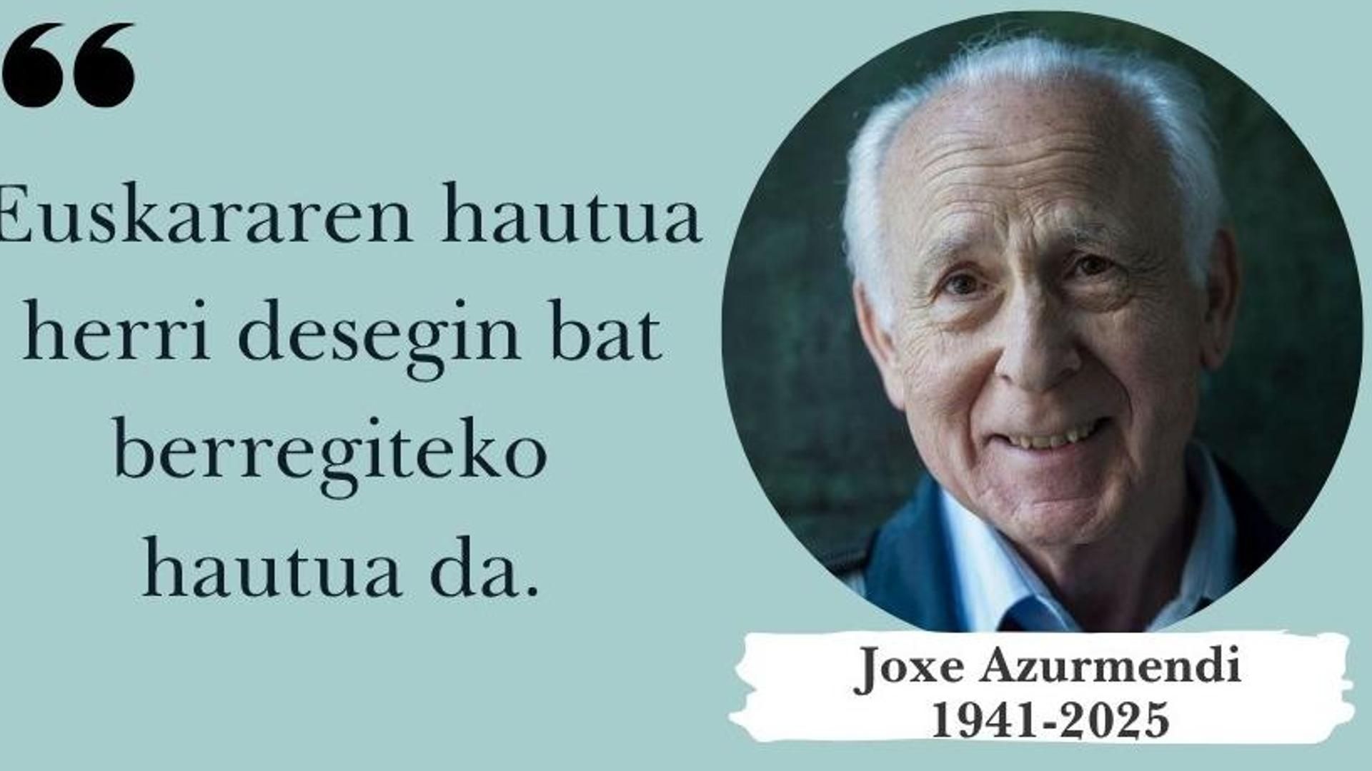 Muere el pensador y filósofo Joxe Azurmendi a los 84 años en San Sebastián
