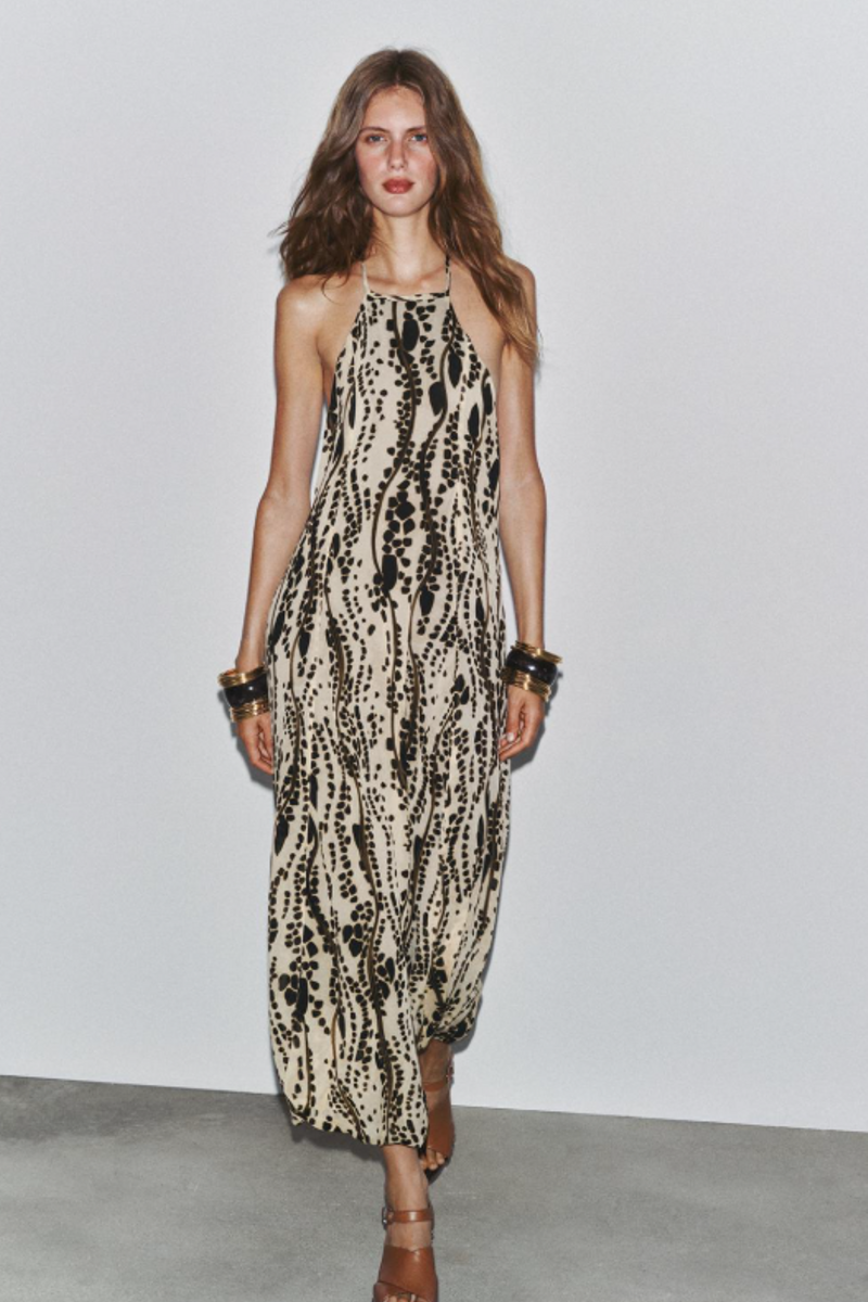 Vestido de Zara con escote halter