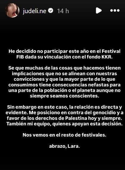 El comunicado de Judeline