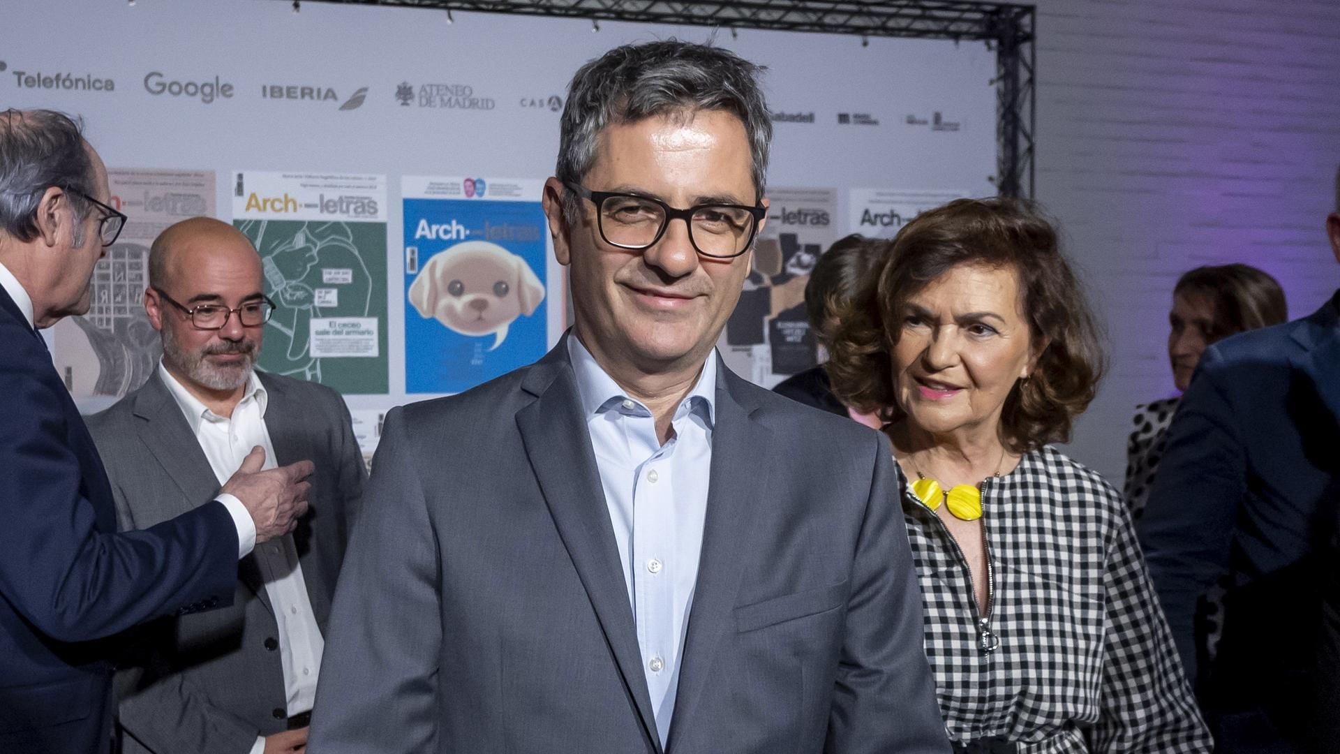 El ministro de la Presidencia, Justicia y Relaciones con las Cortes, Félix Bolaños, y la presidenta del Consejo de Estado, Carmen Calvo,, a 1 de julio de 2025, en Madrid (España