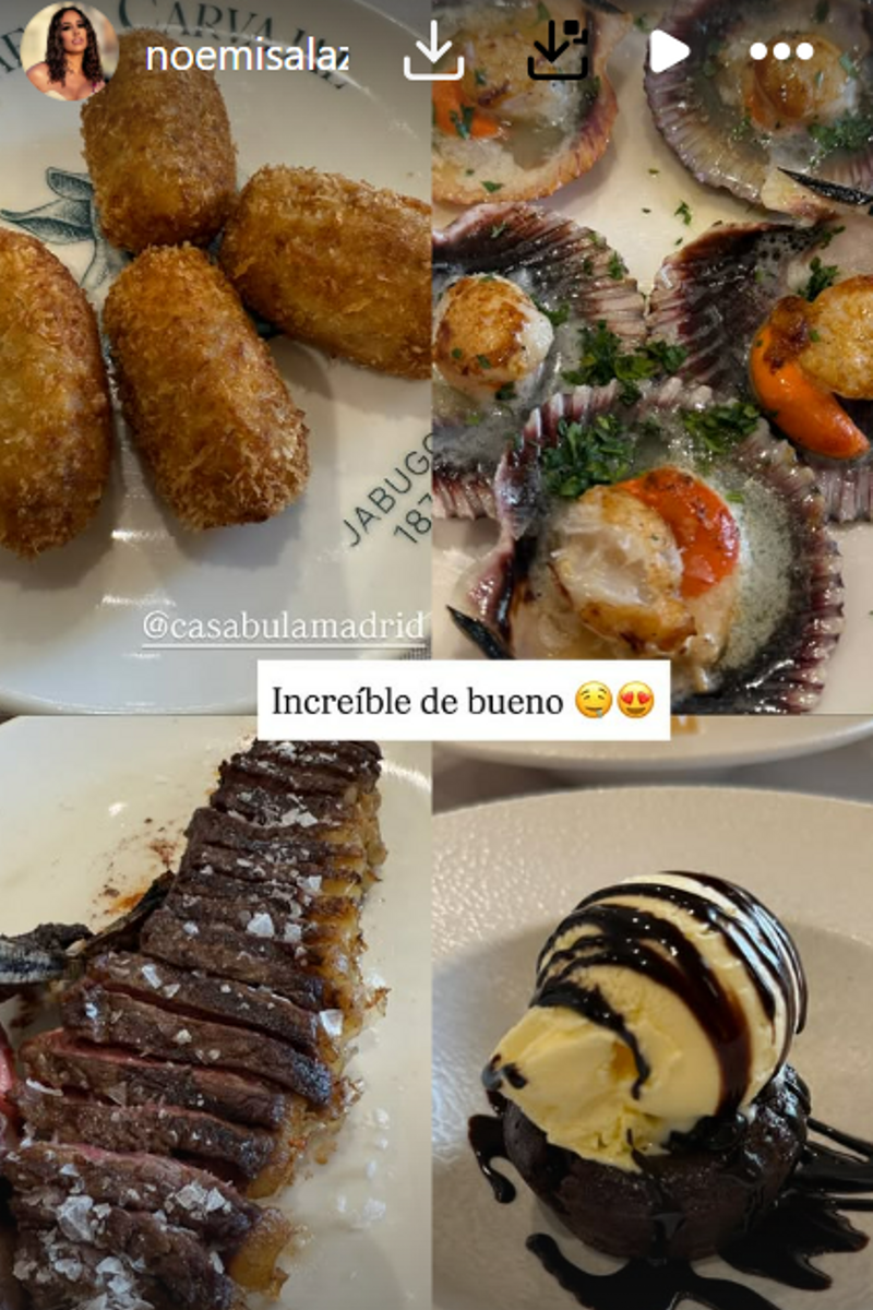 Los platos que han degustado Noemí Salazar y Antón Suárez en su aniversario