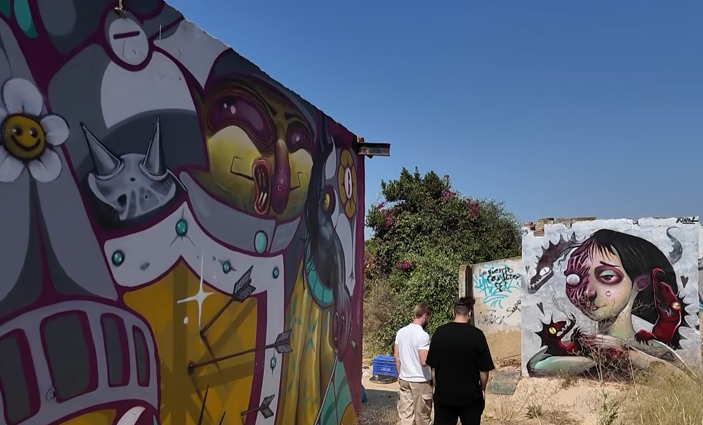 Murales pintados entre ruinas por este joven artista