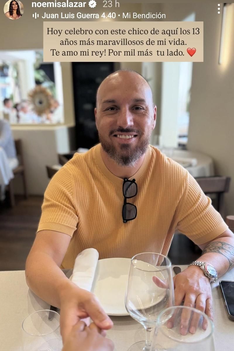 Noemí Salazar ha compartido una bonita instantánea y dedicatoria a su marido