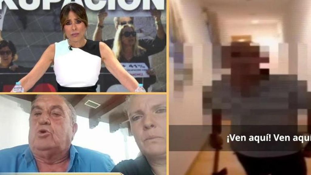 Su inquiokupa les amenaza con un hacha: "¡Eres un malnacido!"