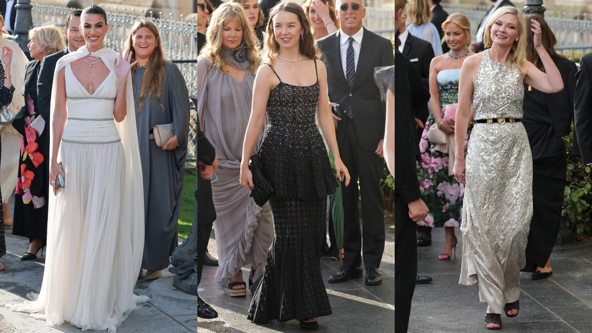 Bianca Brandolini, Alexandra de Hannover y Kristen Dunst en un montaje de fotos