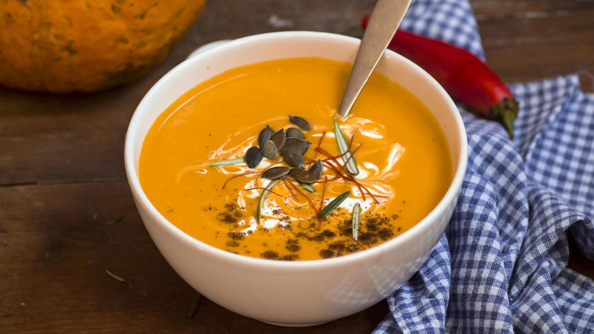 Crema de calabaza, zanahoria y jengibre