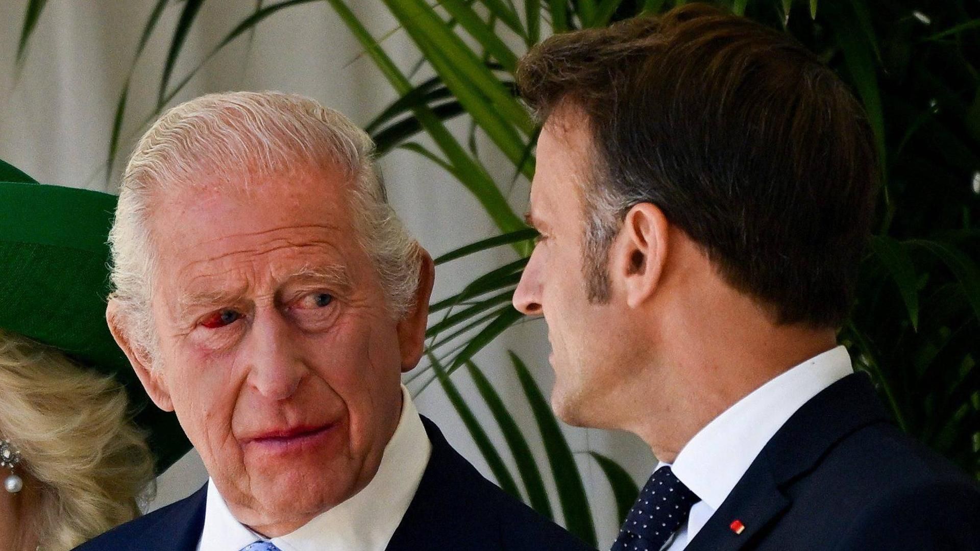 El rey Carlos III y Macron este 8 de julio