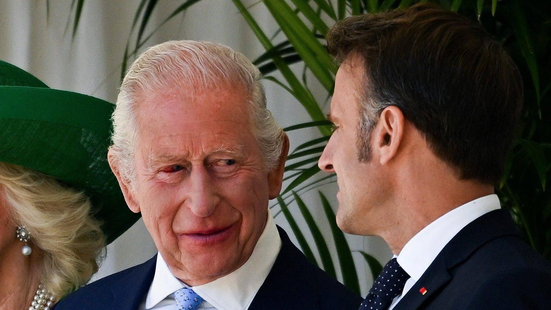 El rey Carlos III y Macron este 8 de julio