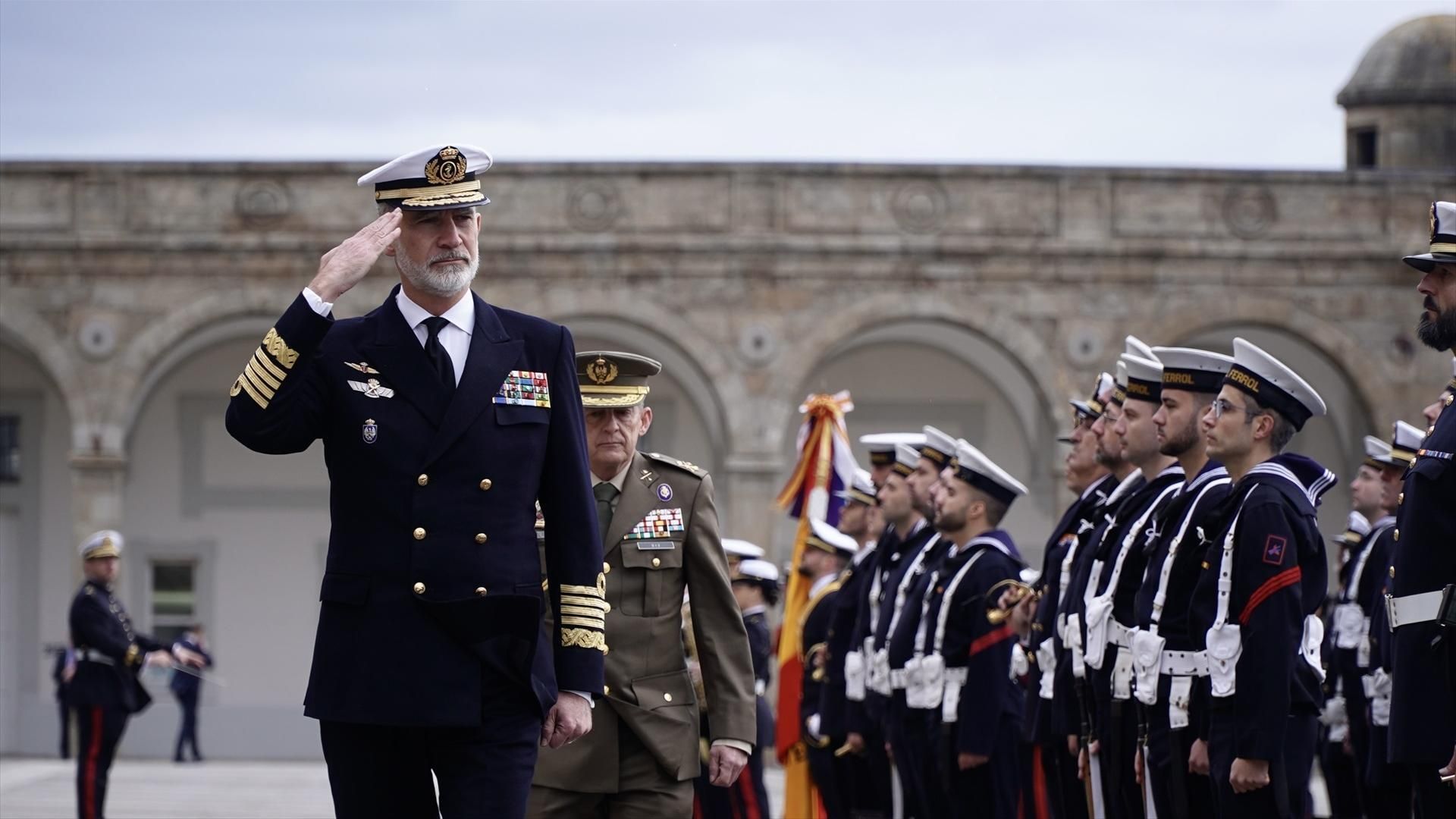 El rey Felipe VI, en una visita al Arsenal Militar de Ferrol