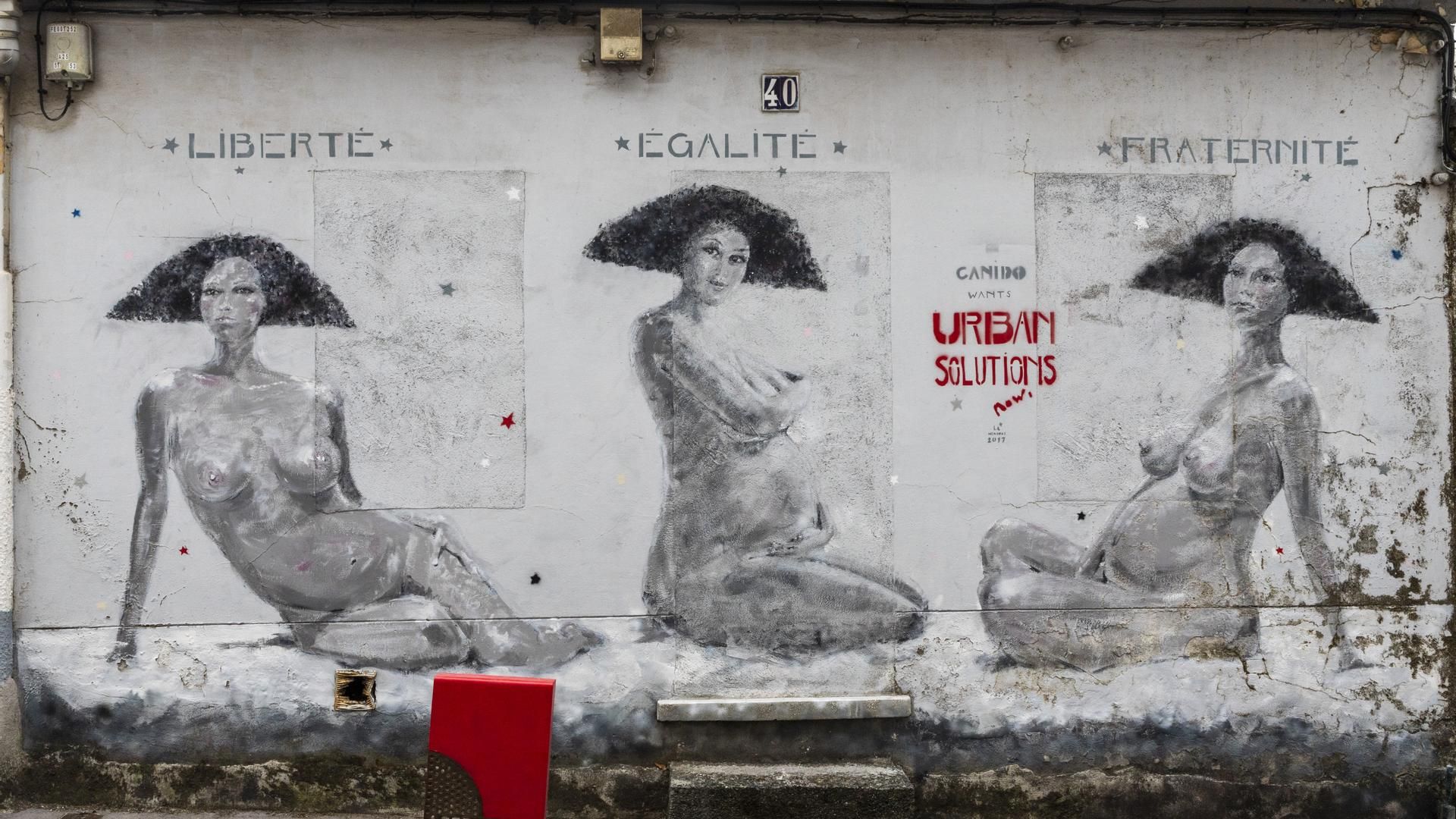 Grafitis de las Meninas de Canido, en Ferrol