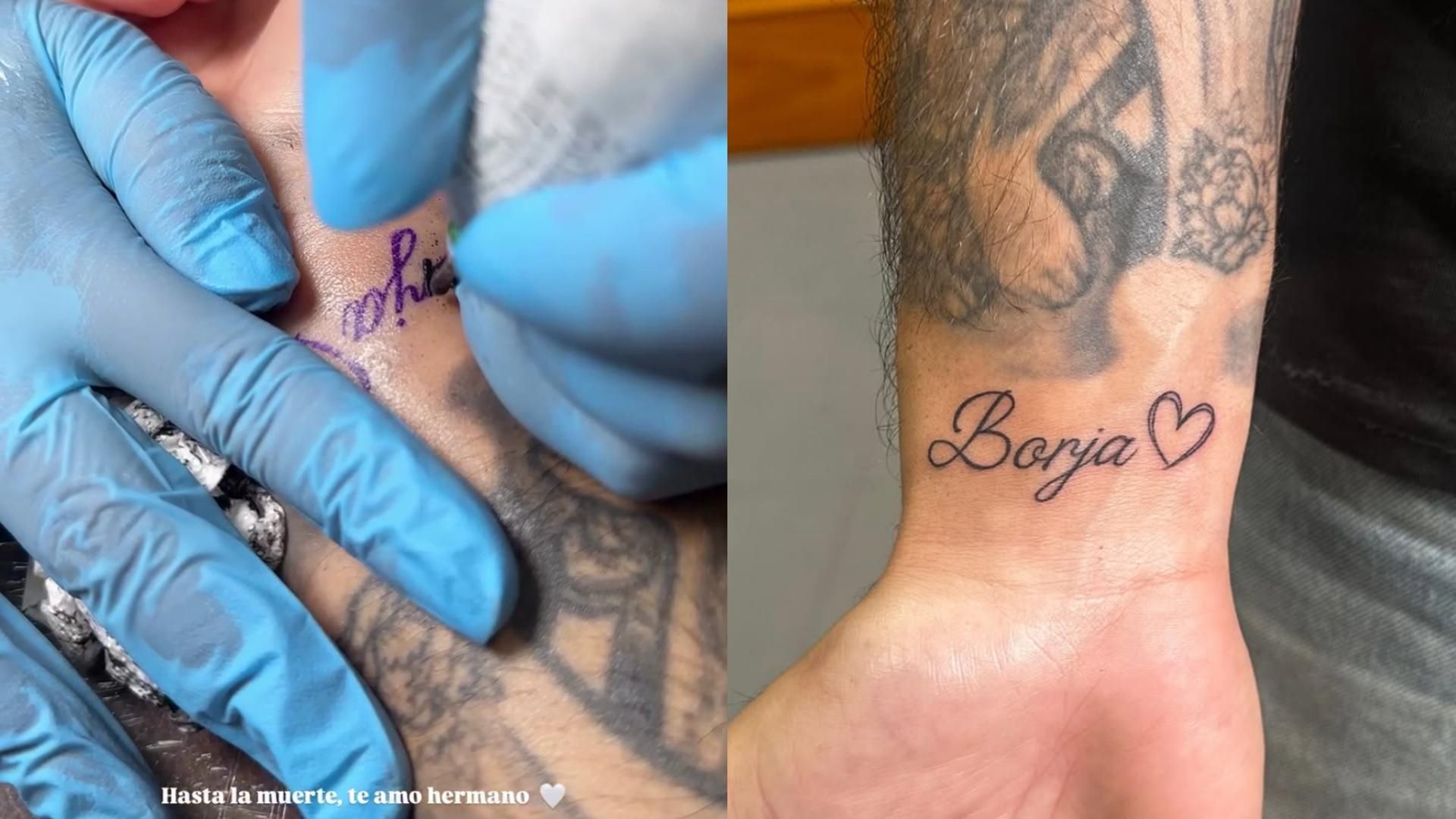 Hugo Paz se hace un tatuaje en honor a Borja Guerrero, desaparecido en Cádiz hace diez días