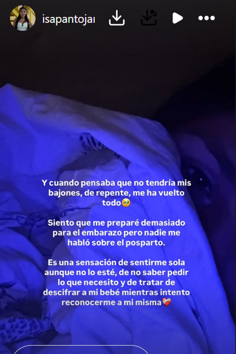 Isa Pantoja se ha sincerado con sus seguidores tras sufrir un nuevo bajón anímico