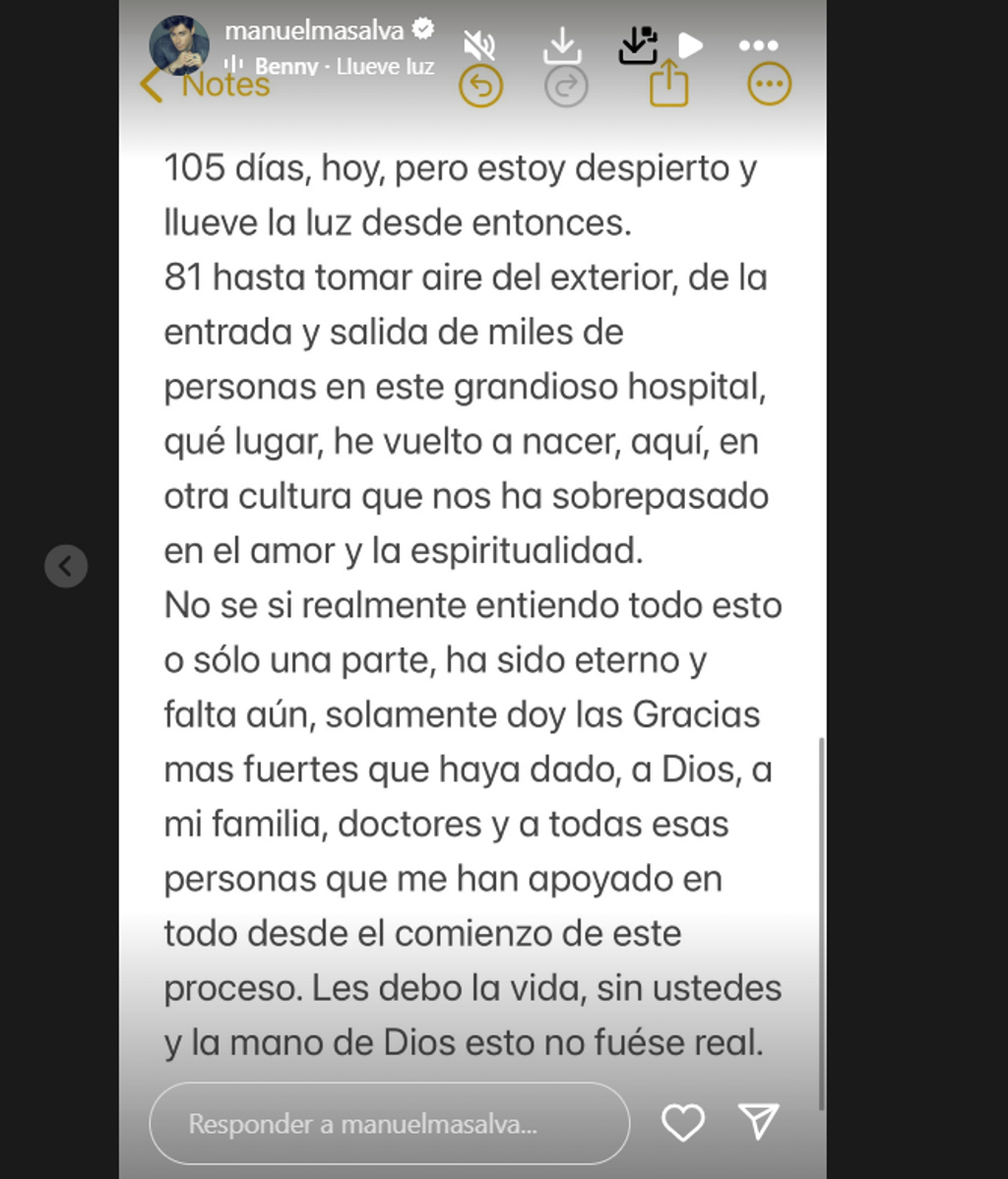 La publicación de Manuel Masalva en Instagram