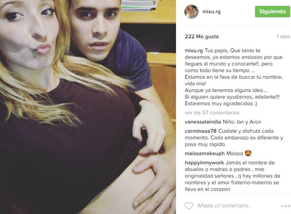 Michu y José Fenrnado durante el embarazo de 2017