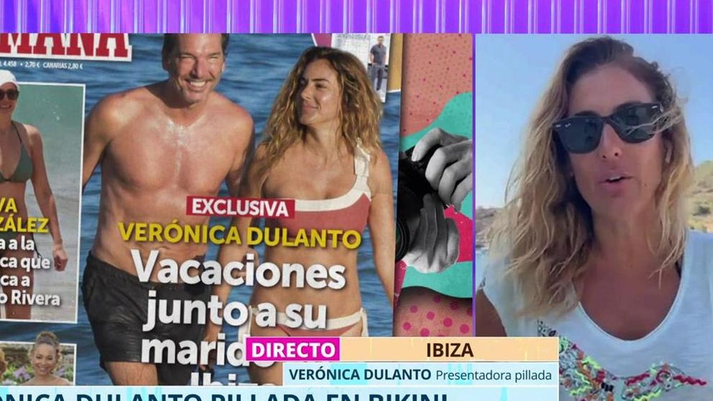 Verónica Dulanto reacciona a la 'pillada' en bikini junto a su marido en las playas de Ibiza: "Los primeros días estaba en guardia"