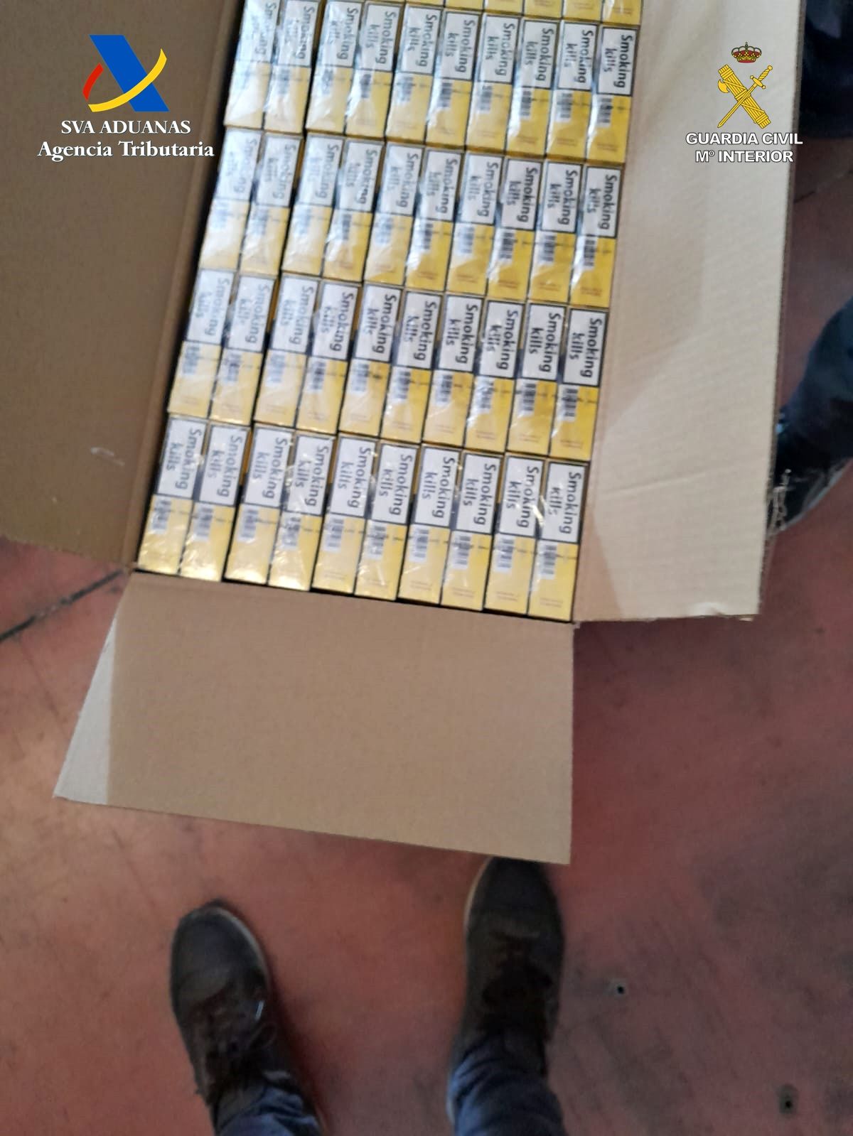 Cajetillas de tabaco incautadas por la Guardia Civil