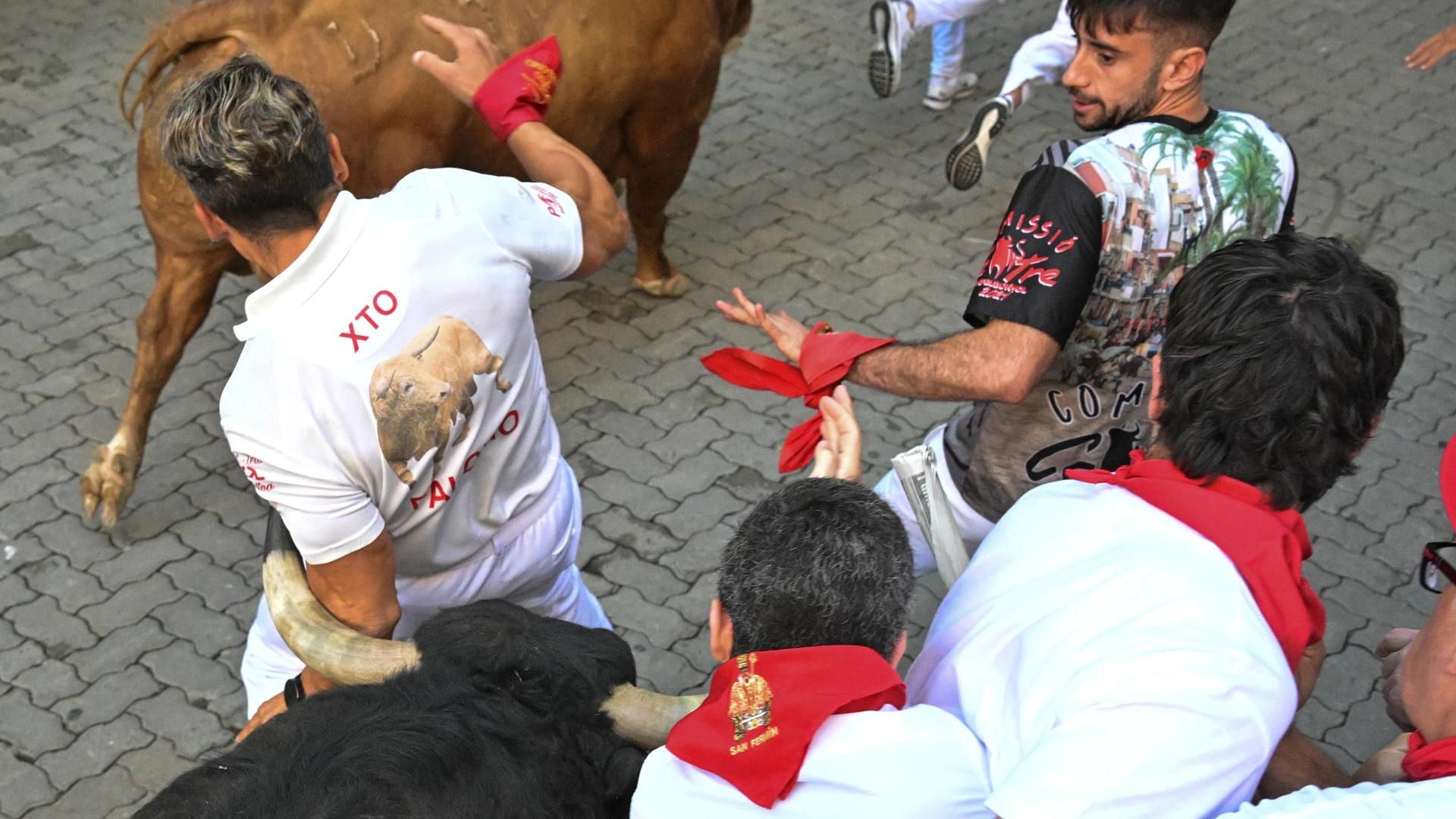 Cuarto encierro de los Sanfermines con Victoriano del Río