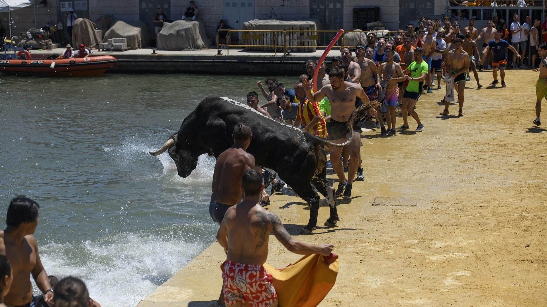 Imagen de archivo de los 'bous a la mar' de Denia, Alicante