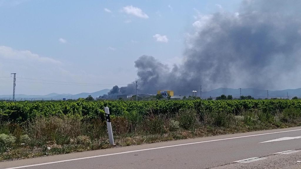 Incendio tras un accidente en la A-23