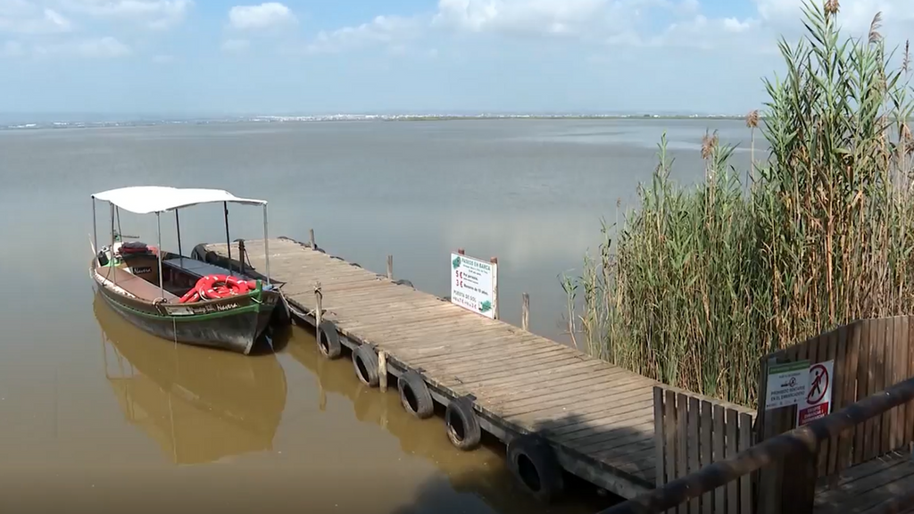 La Albufera libera agua al mar para bajar su temperatura y tiñe de marrón las playas cercanas