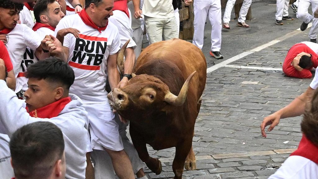 Los rápidos y peligrosos toros de Jandilla, protagonistas del quinto encierro de los Sanfermines